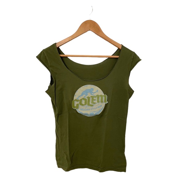 WEDGE Asheville olive scoop neck T-Shirt - Picture 1 of 4